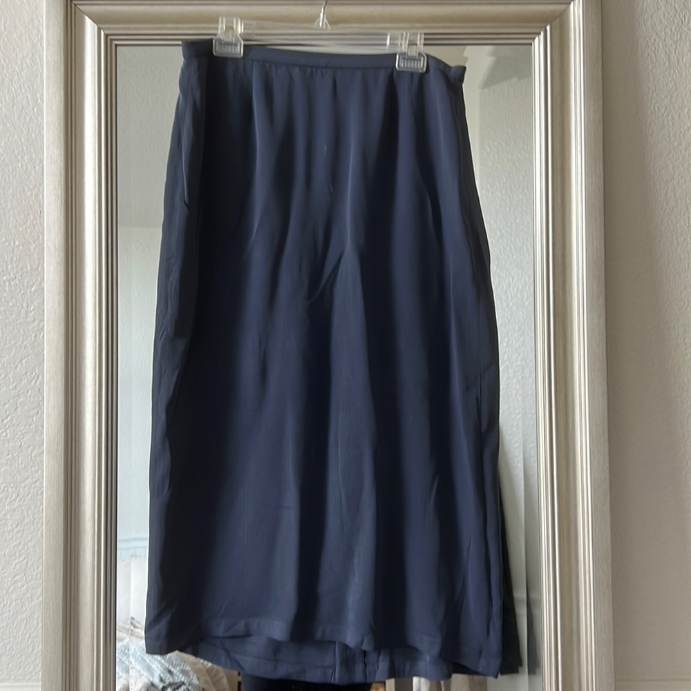 Eileen Fisher gray blue silk skirt
